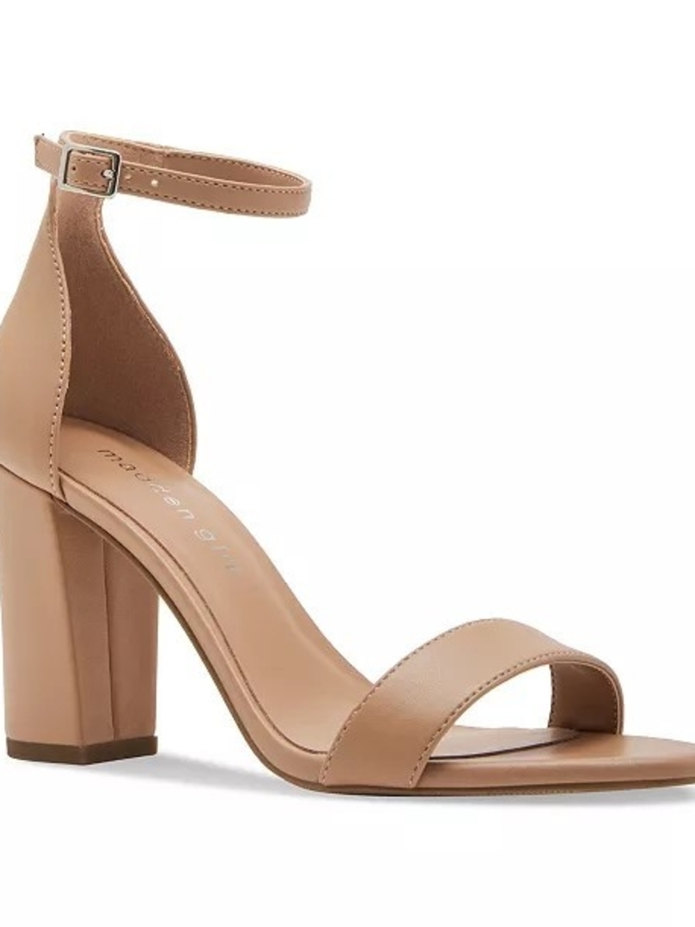 Madden Girl Tan Block Heel Ankle-Strap Sandal